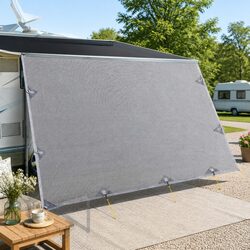 4M x 1.95M Privacy Screen Awning: Grey UV Protection