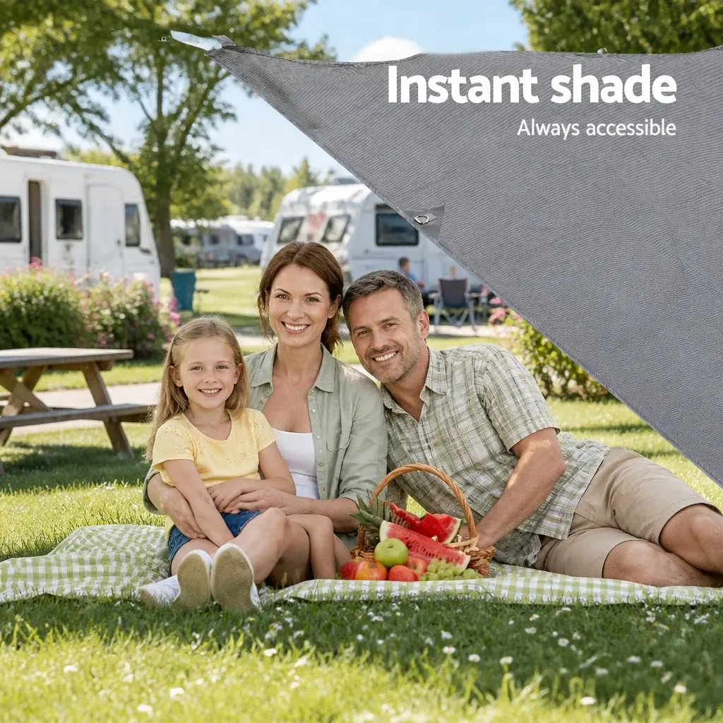 Caravan Privacy Screen Side Sun Shade 4.3 x 1.95M Grey