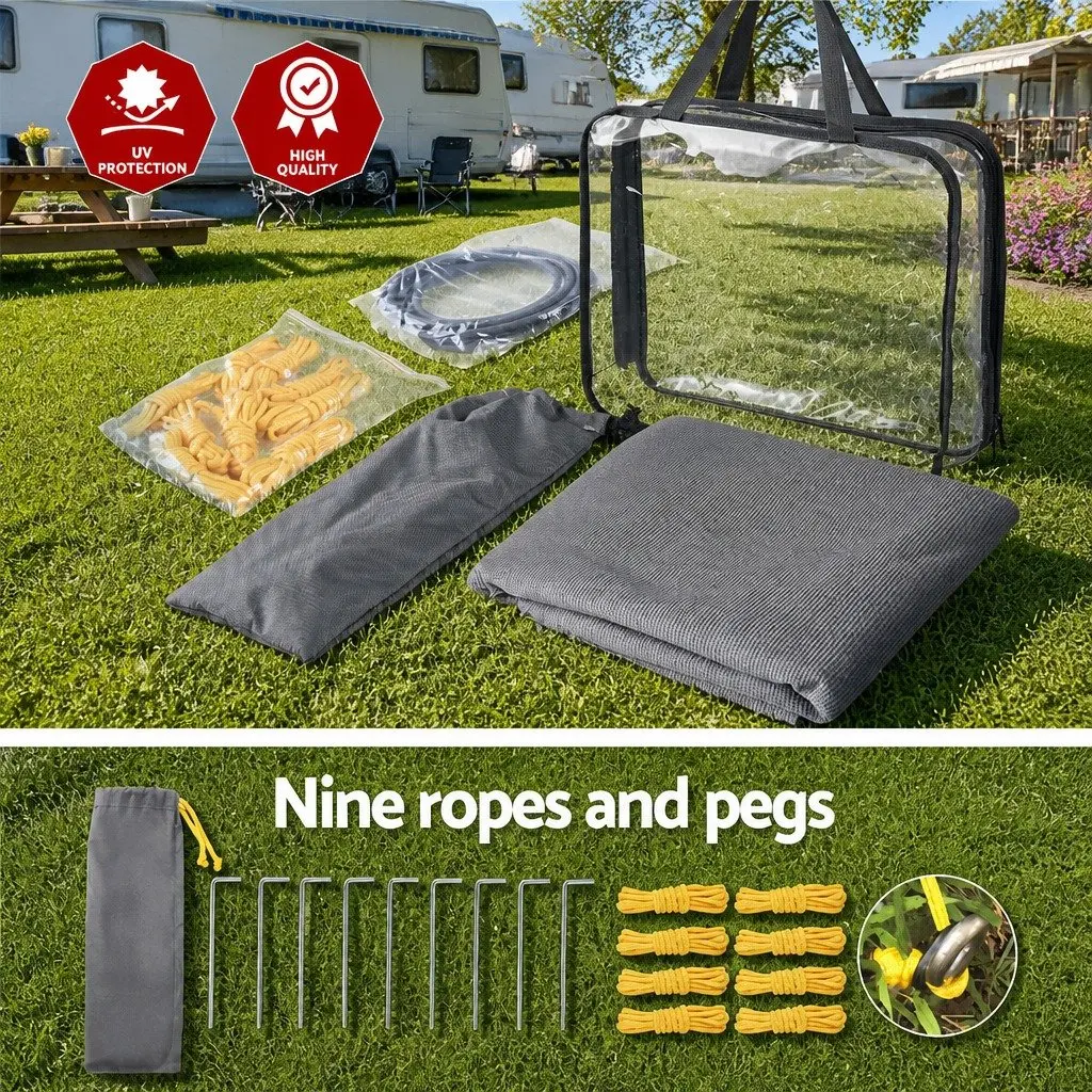 Caravan Privacy Screen Side Sun Shade 4.3 x 1.95M Grey
