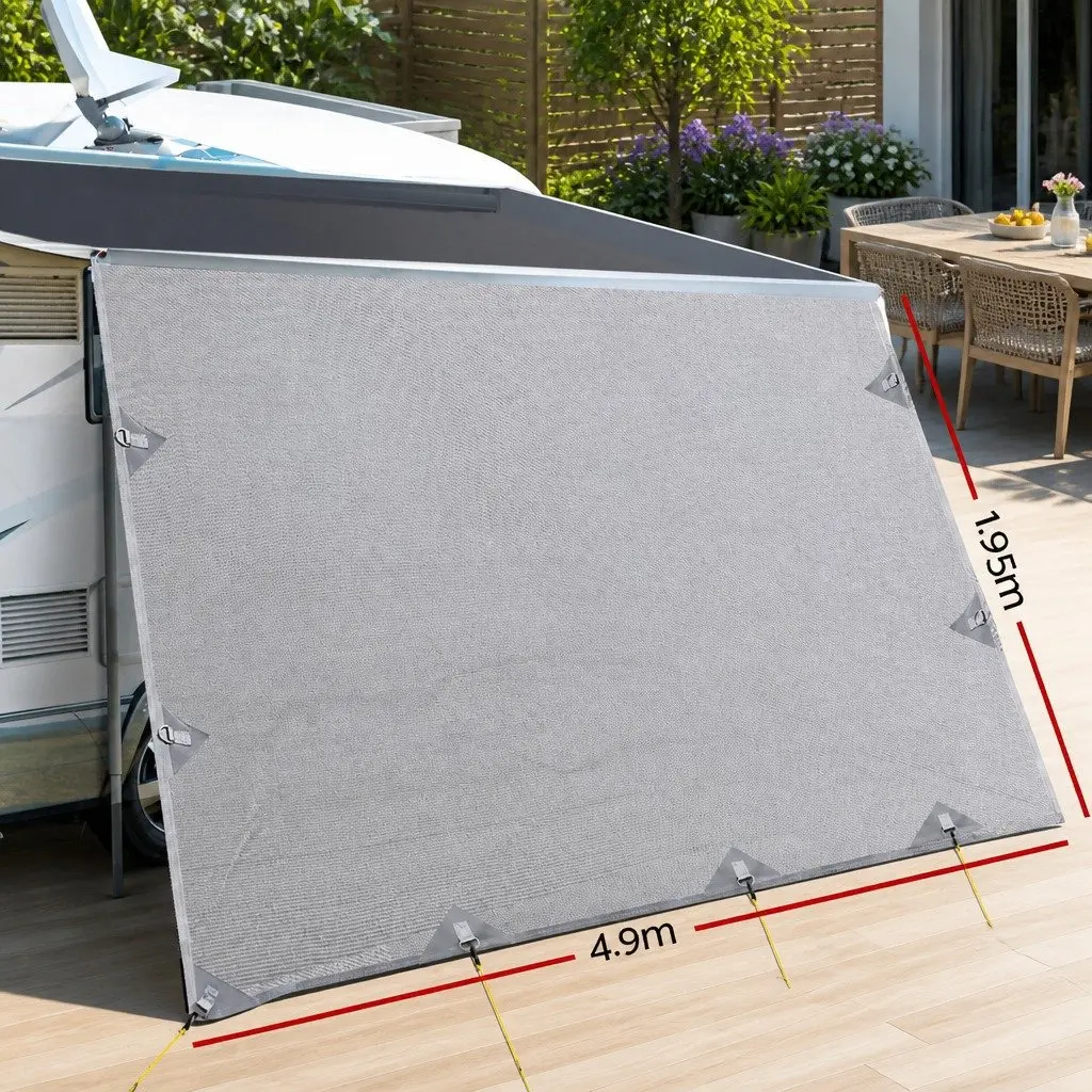 Caravan Privacy Screen End Wall 4.9 x 1.95M