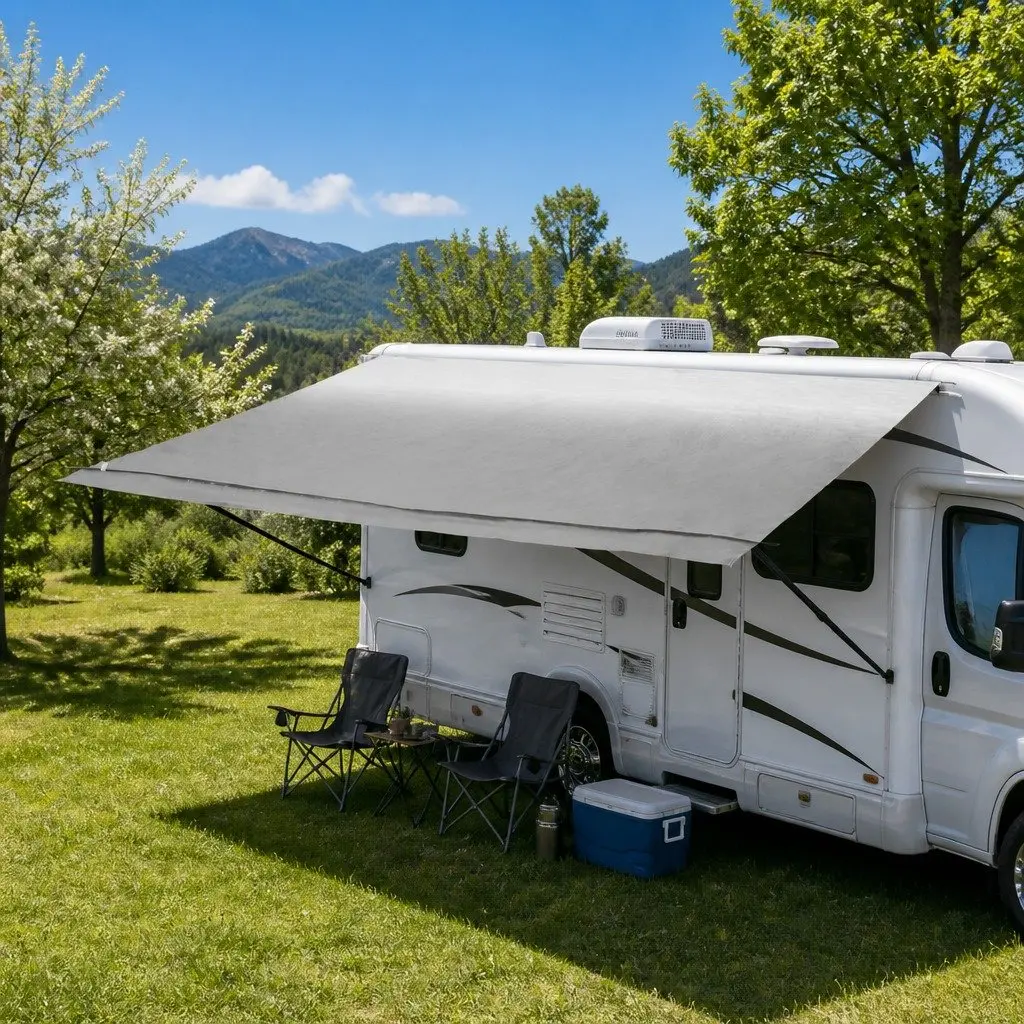 Caravan Awning Replacement Fabric Outdoor 12ft x 8ft Grey