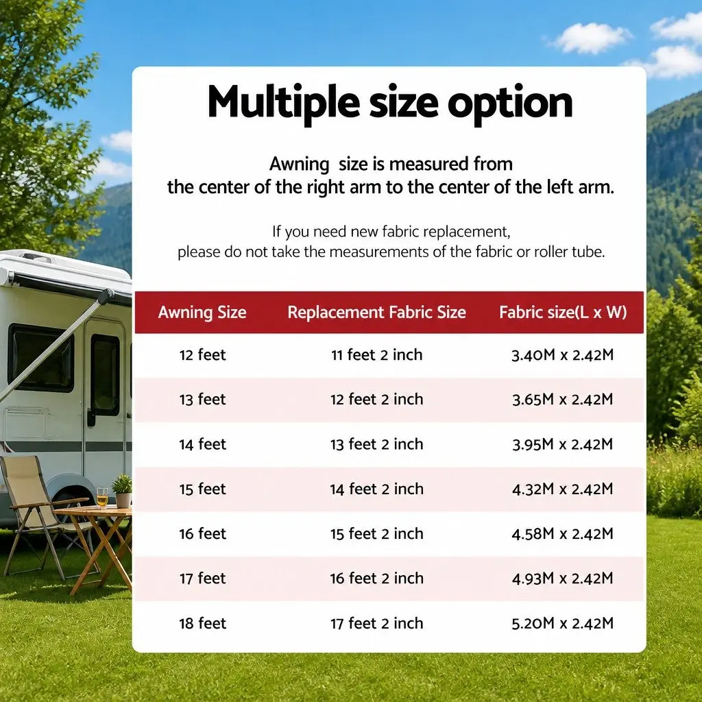 13ft Caravan Awning Replacement Fabric