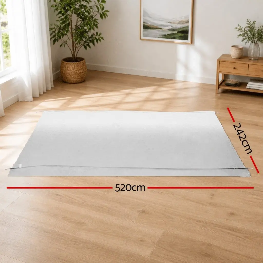 Awning Fabric Replacement for RVs and Caravans 18ft Grey 5.2M x 2.4M