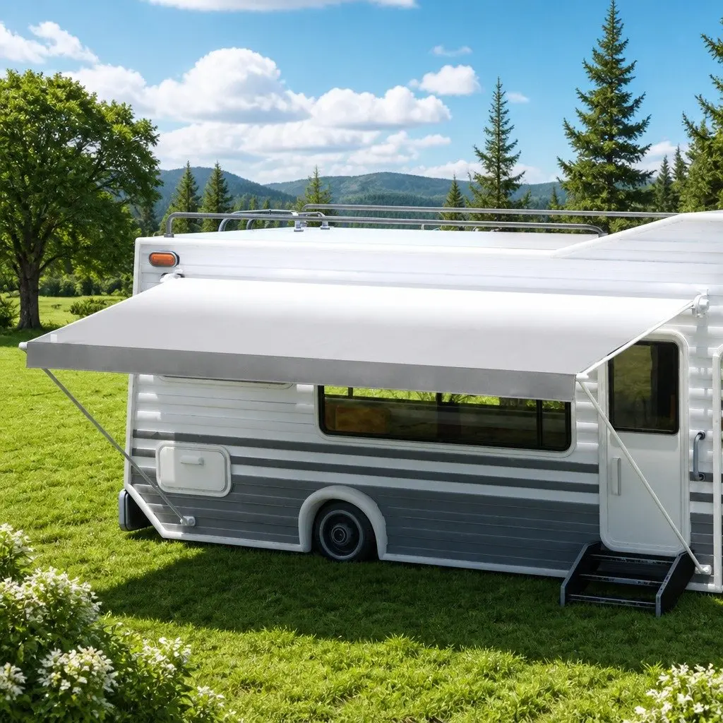 Awning Fabric Replacement for RVs and Caravans 18ft Grey 5.2M x 2.4M