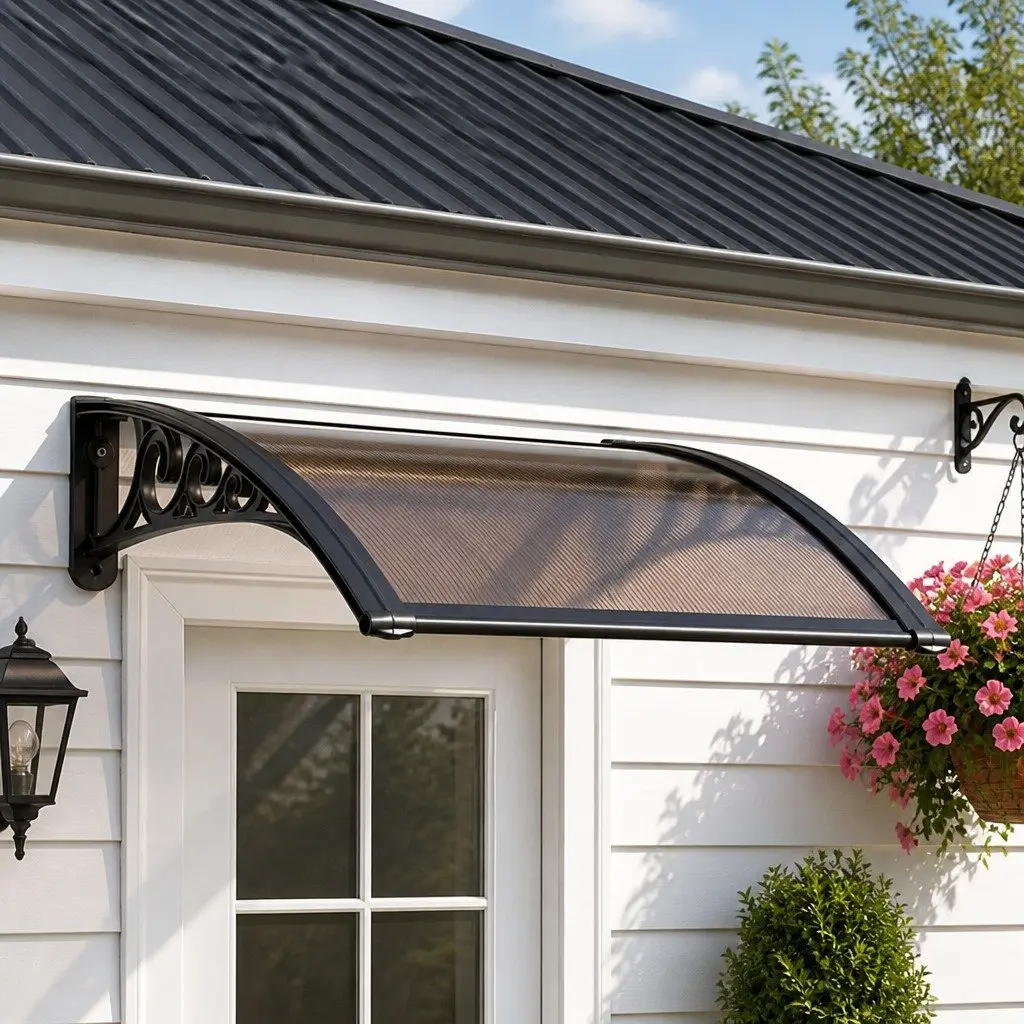 Awning Canopy Outdoor Patio Shade for Window Door 0.6m x 0.6m UV Rain Protection
