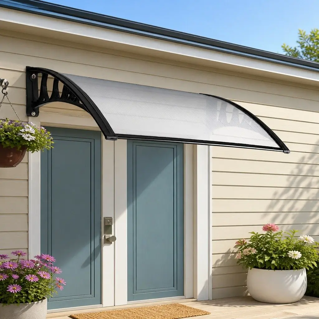 Awning for Window and Door 1m x 1m Transparent Panel UV Rain Resistant