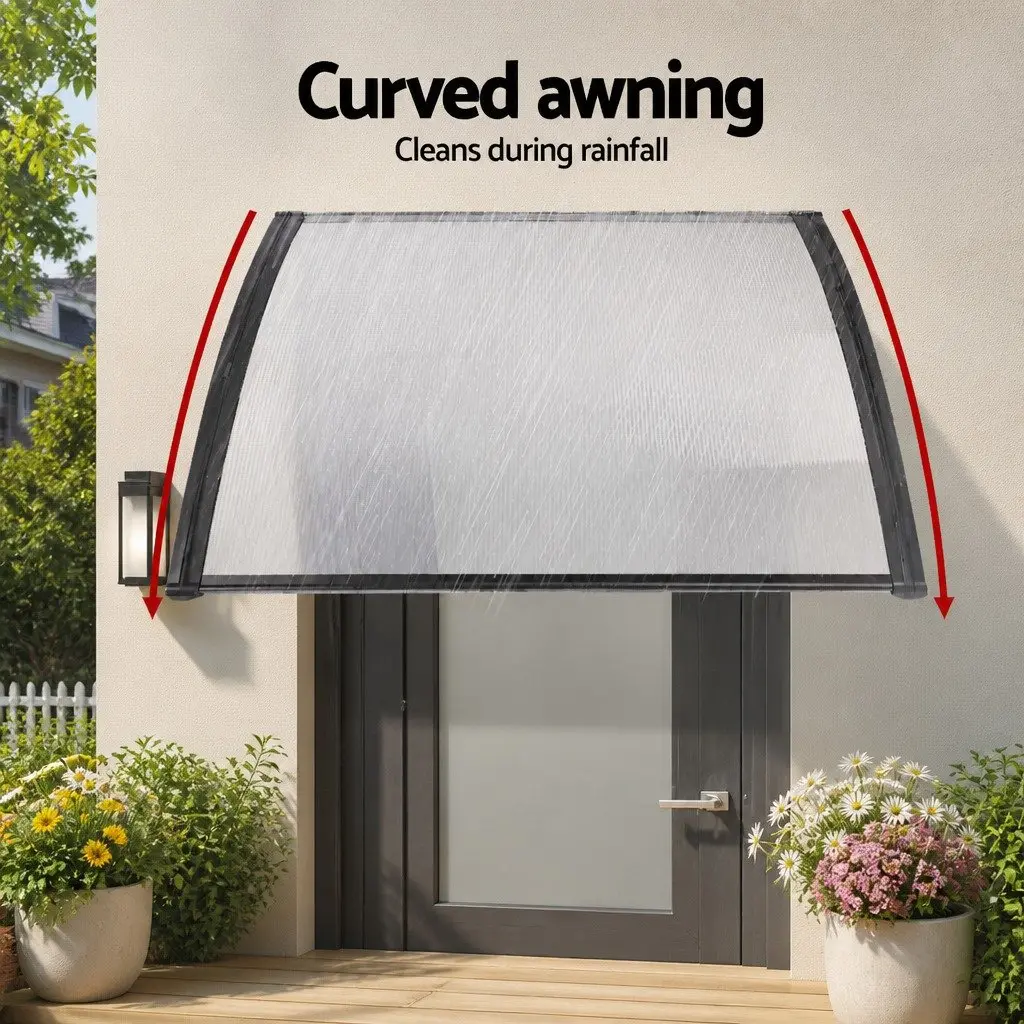 Awning for Window and Door 1m x 1m Transparent Panel UV Rain Resistant