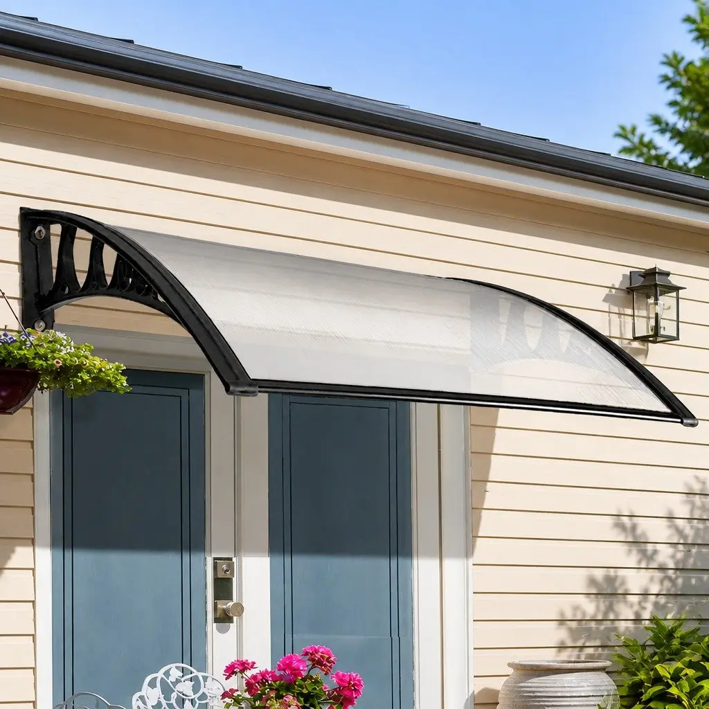 Awning for Window and Door 1m x 1m Transparent Panel UV Rain Resistant