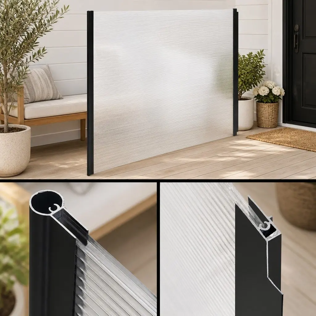 Awning Canopy for Window and Door 1m x 2m Transparent PC Panel Modern Shade Protection