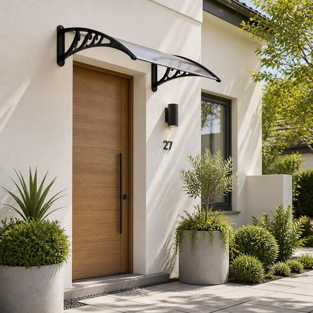 Awning for Window Door Balcony 1m x 3m Transparent PC Panel Canopy