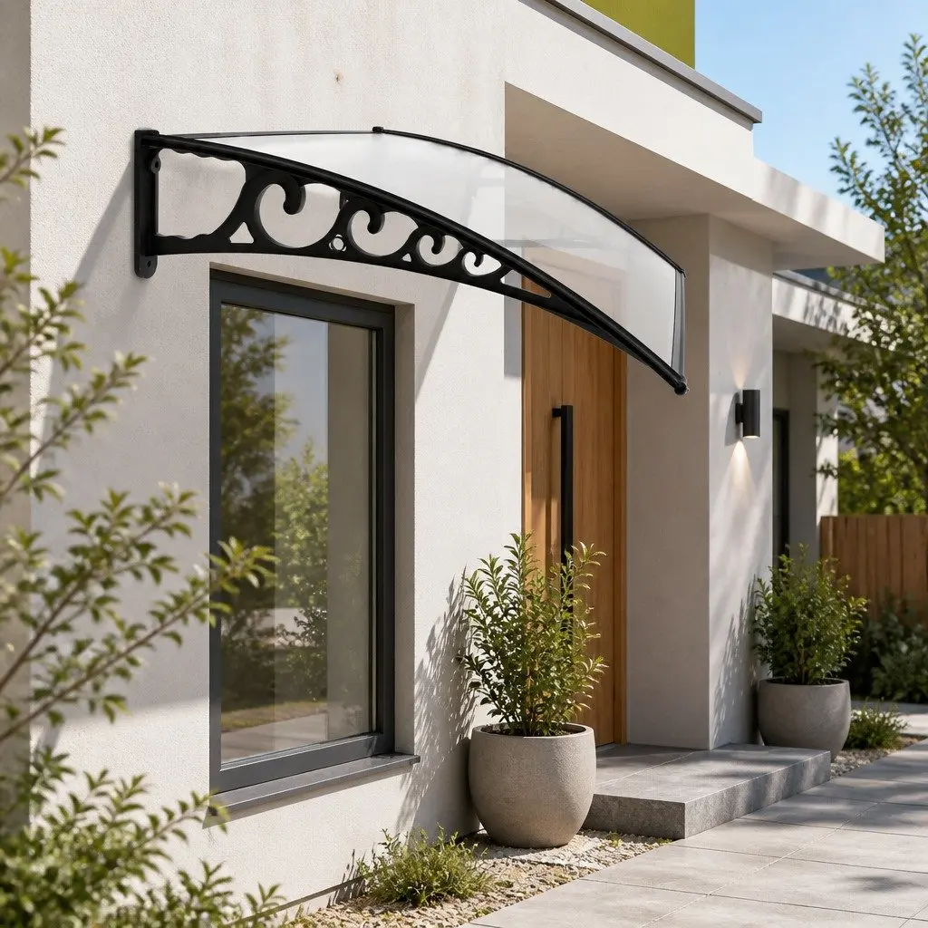 Awning for Window Door Balcony 1m x 3m Transparent PC Panel Canopy