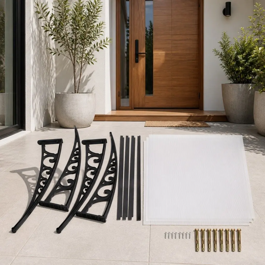 Awning for Window Door Balcony 1m x 3m Transparent PC Panel Canopy