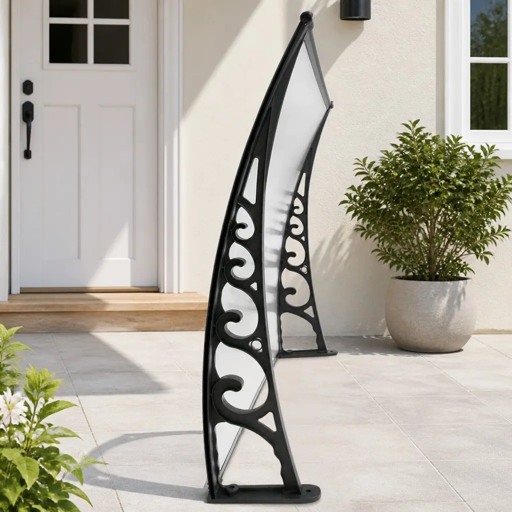 Awning for Door and Window 1m x 4m Transparent PC Panel Hollow Outdoor Sun Rain