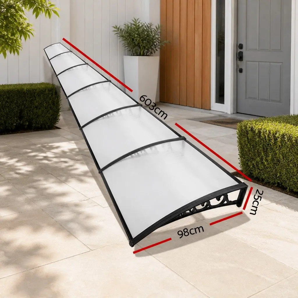 1m x 6m Transparent PC Awning