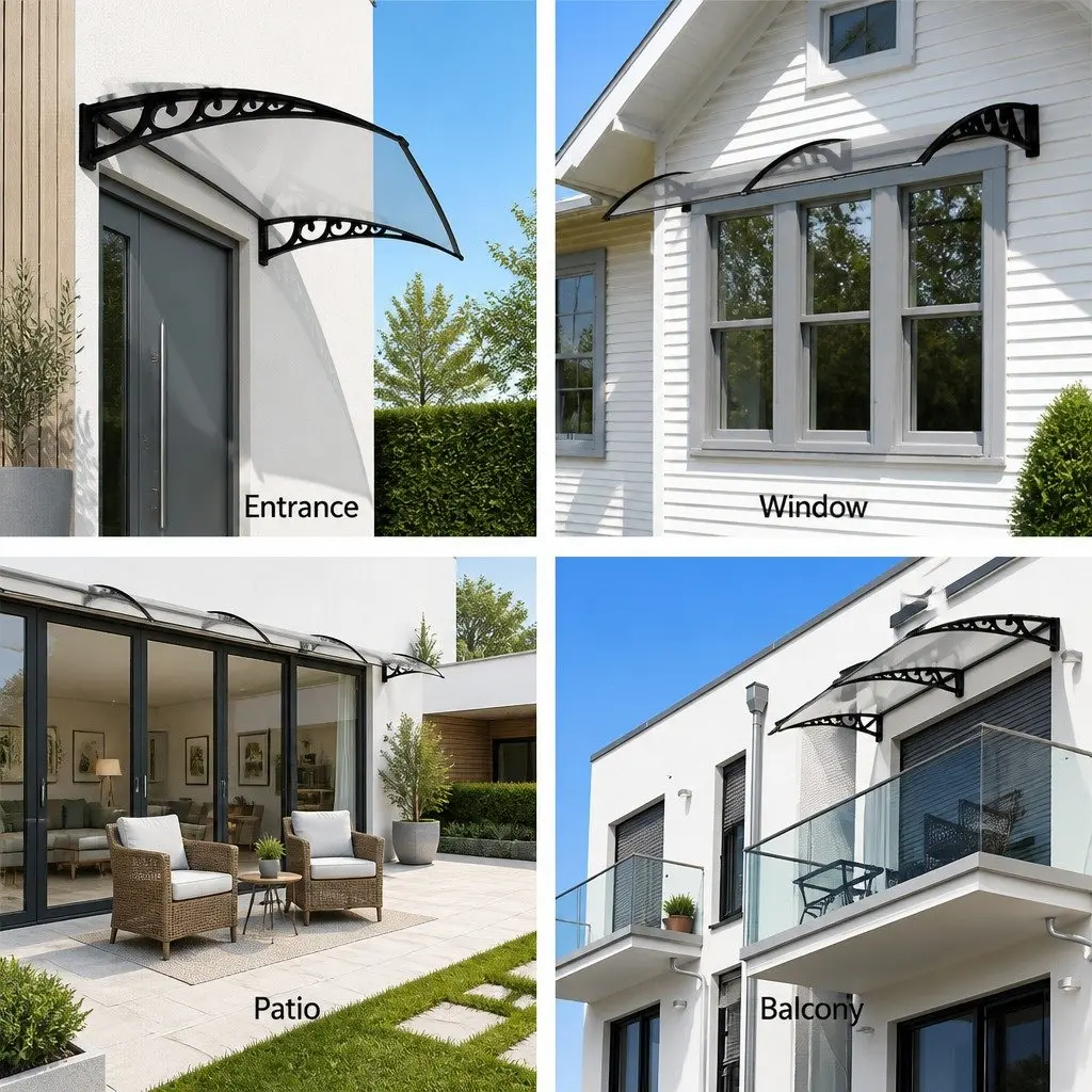 1m x 6m Transparent PC Awning