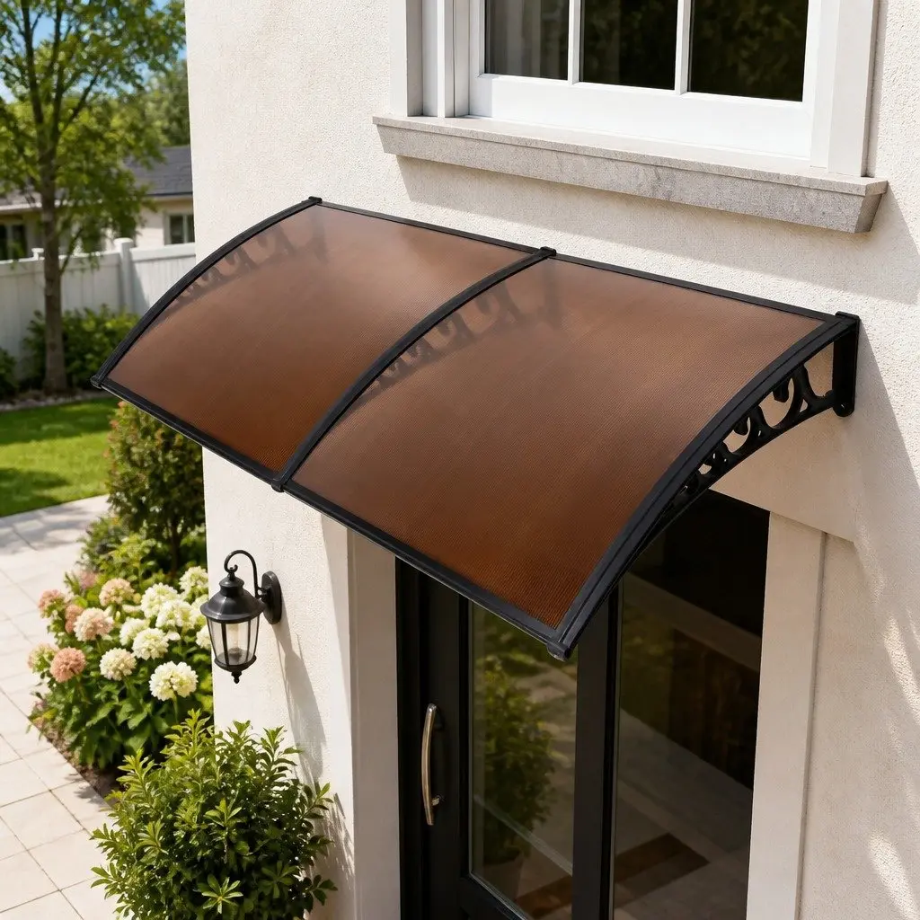 Window Door Awning 1m x 2.4m Hollow Sheet Canopy Shade Cover Modern Design