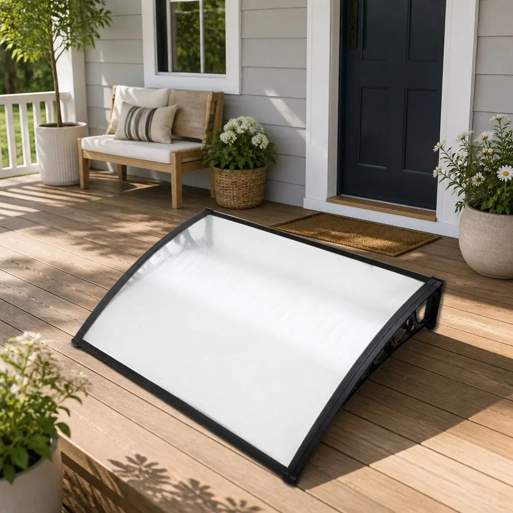 Window Door Awning Outdoor 1m x 1.2m Transparent PC Panel Sun Rain Protection