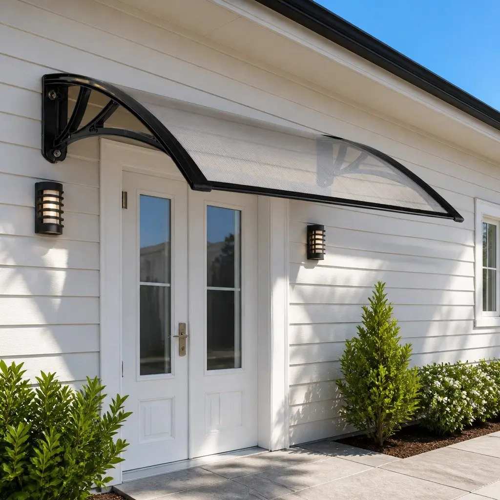 1m x 4m Awning Canopy with Black Brackets