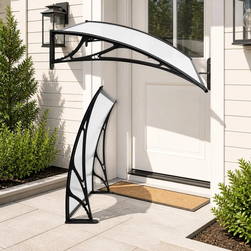1m x 4m Awning Canopy with Black Brackets