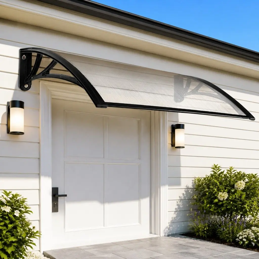 1m x 4m Awning Canopy with Black Brackets