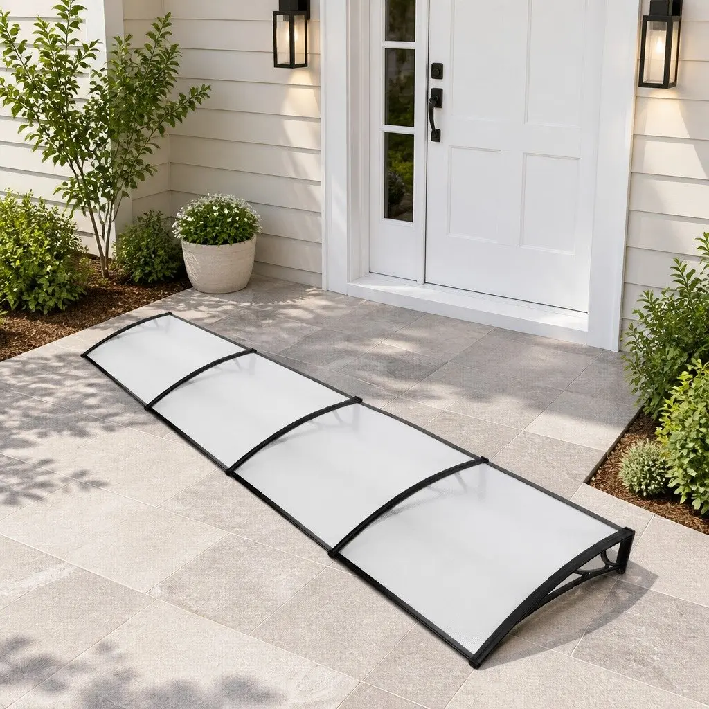 1m x 4m Awning Canopy with Black Brackets