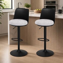 Black Bar Stools Set of 2: Dimensions and Features Listed