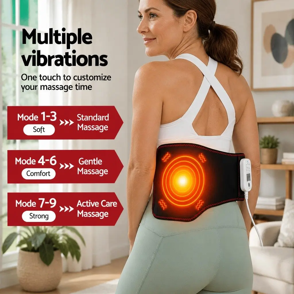 Lumbar Support Belt for Back Pain Relief with Airbag Traction Vibration and Heat 124cm