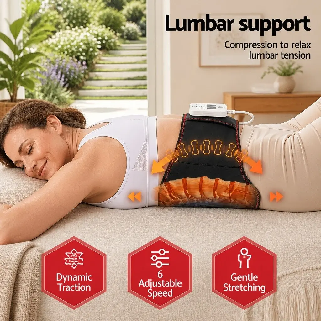 Lumbar Support Belt for Back Pain Relief with Airbag Traction Vibration and Heat 124cm