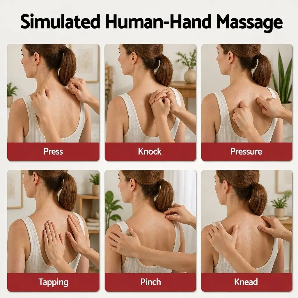 Back Massager with Heat and Traction Neck Shoulder Massage Pillow Lumbar Support
