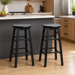 Specifications for Black Wooden Bar Stools Set of 2