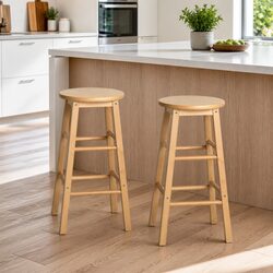 Specifications of Round Wooden Bar Stools (Set of 2)
