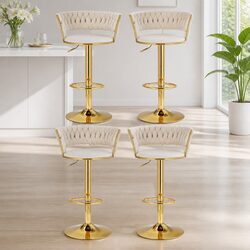 Bar Stools Set of 4 with Adjustable Height and Swivel Function