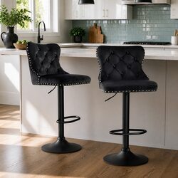 Specifications of Adjustable Velvet Bar Stools Set of 2