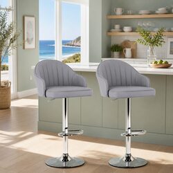 Bar Stools Set of 2 with Adjustable Height and Metal Frame