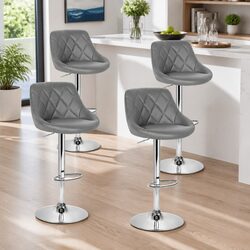 Specifications of 4 Grey Bar Stools with Padded Seats