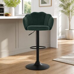 Detailed Specifications of Bar Stools Set of 4 Green Velvet