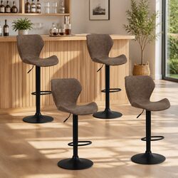 Specifications of Vintage Brown Swivel Bar Stools Set of 4
