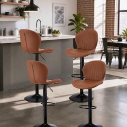Specifications for Bar Stools Set of 4 Swivel Gas Lift Brown