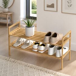 2-Tier Shoe Rack Dimensions: 70cm W x 40cm D x 25.5cm H