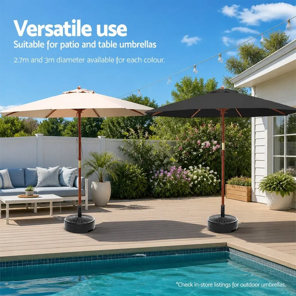 Outdoor Umbrella Base Stand 51cm Fillable Water Weight Anchor Black