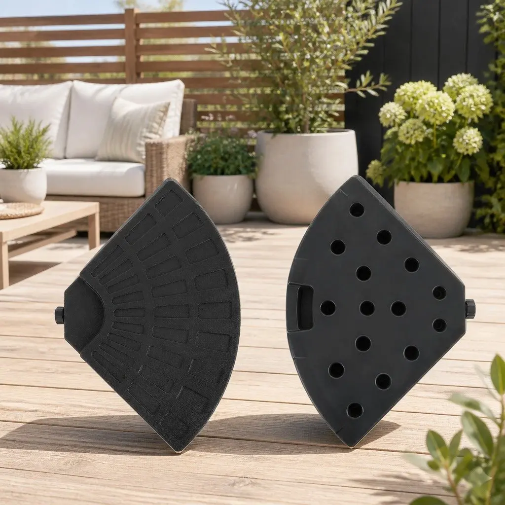 Umbrella Base Stand Outdoor 48cm 4 Plate Fillable Water Stabiliser