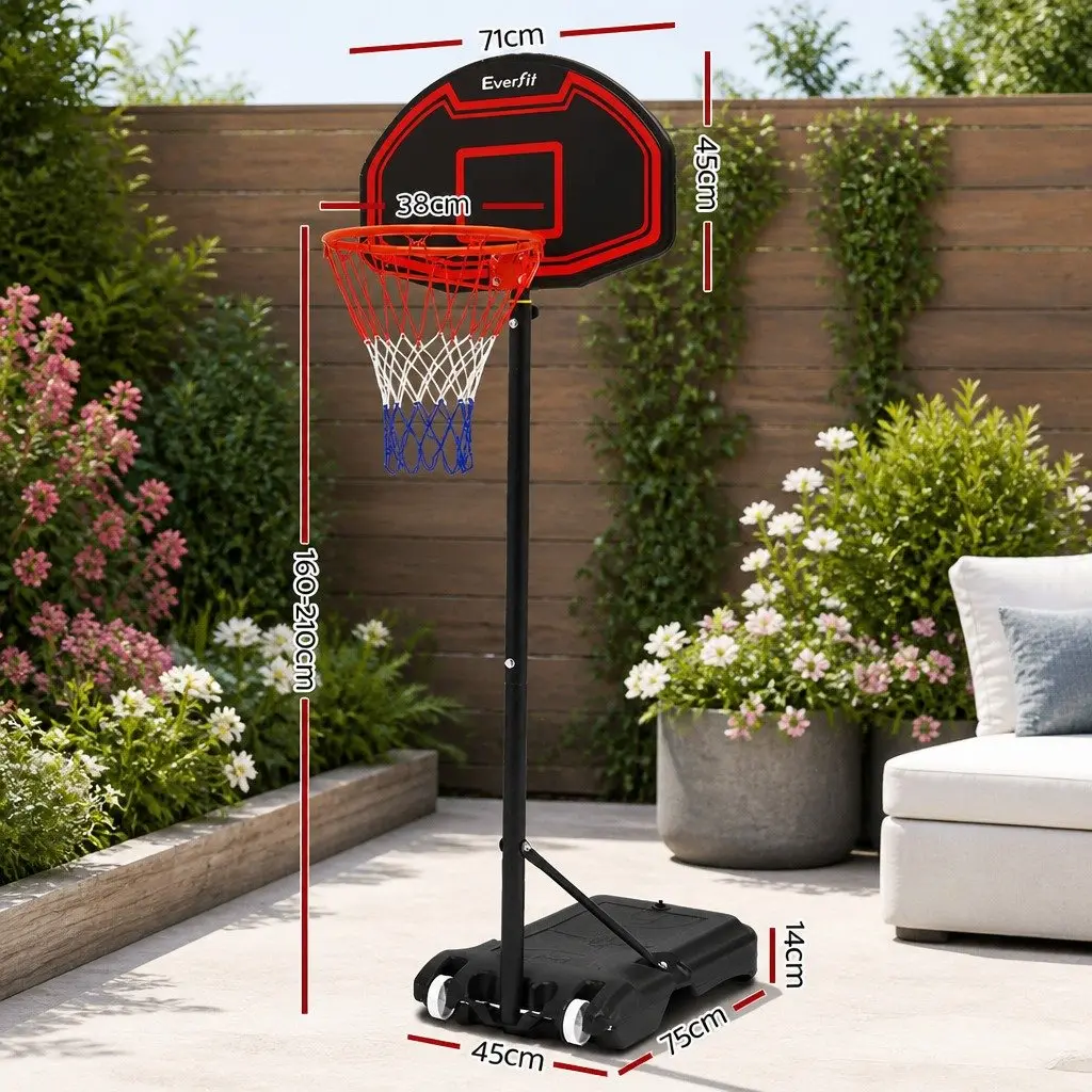 Basketball Hoop Stand System Adjustable Height 1.6M to 2.1M Portable for Kids Youth Outdoor