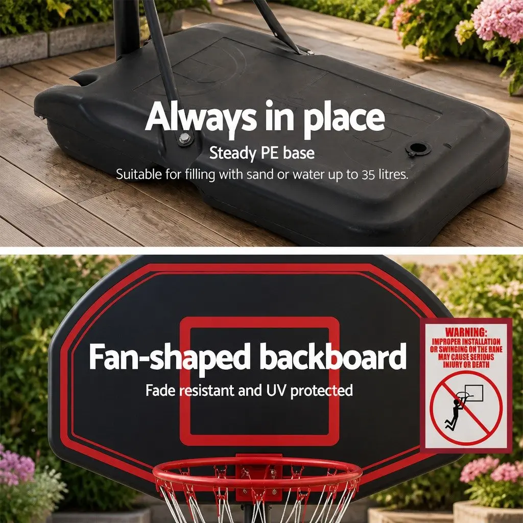 Basketball Hoop Stand System Adjustable Height 1.6M to 2.1M Portable for Kids Youth Outdoor