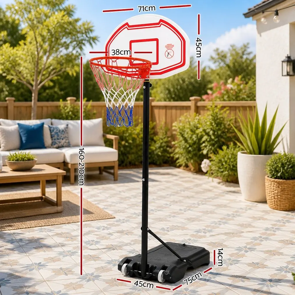 Basketball Hoop Stand System Adjustable Height 1.6M to 2.1M Portable for Kids and Youth