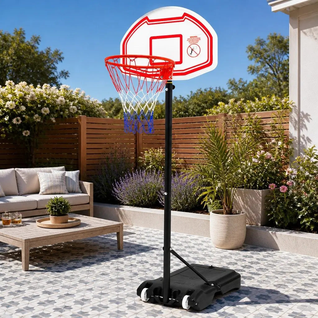 Basketball Hoop Stand System Adjustable Height 1.6M to 2.1M Portable for Kids and Youth