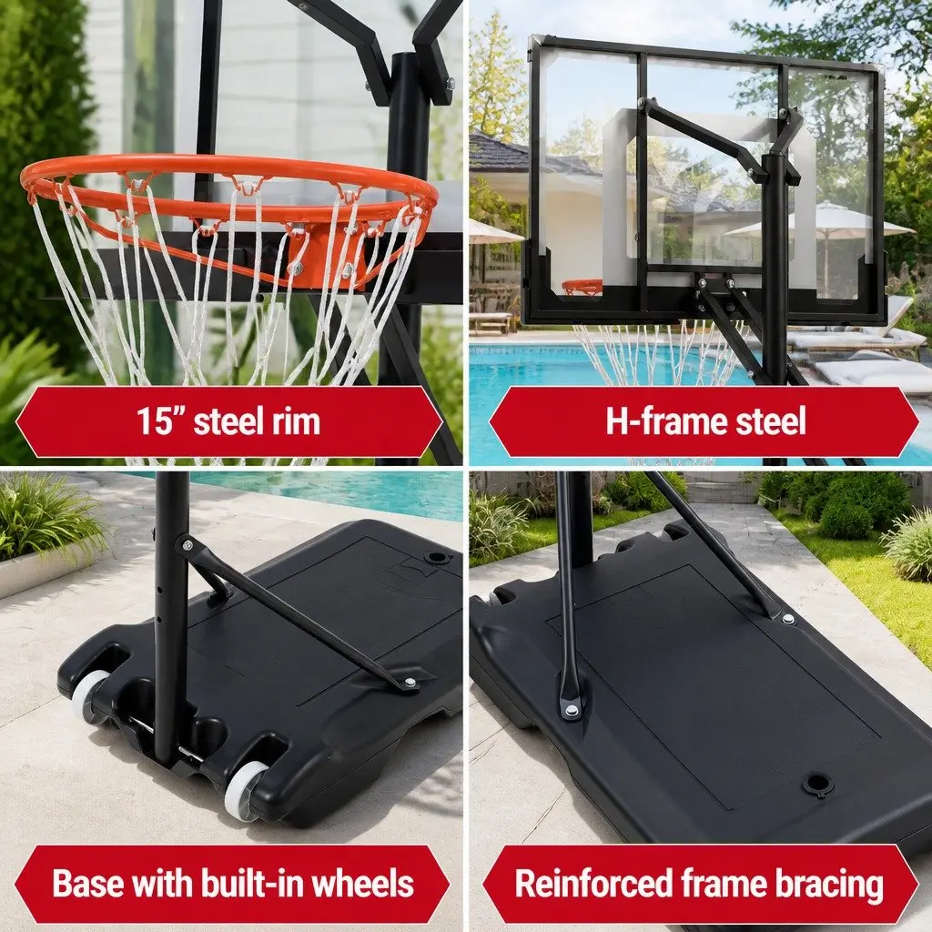 Adjustable Portable Basketball Goal System