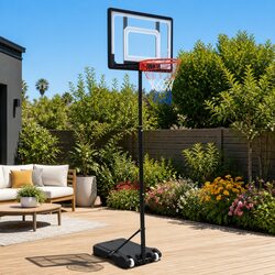 Basketball Hoop Stand System Adjustable 1.6m-2.1m Portable Kids Youth Backboard