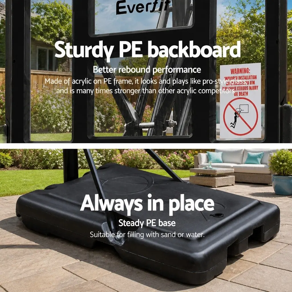 Basketball Hoop Stand System Adjustable 2.25m to 3.07m Portable 44" Backboard