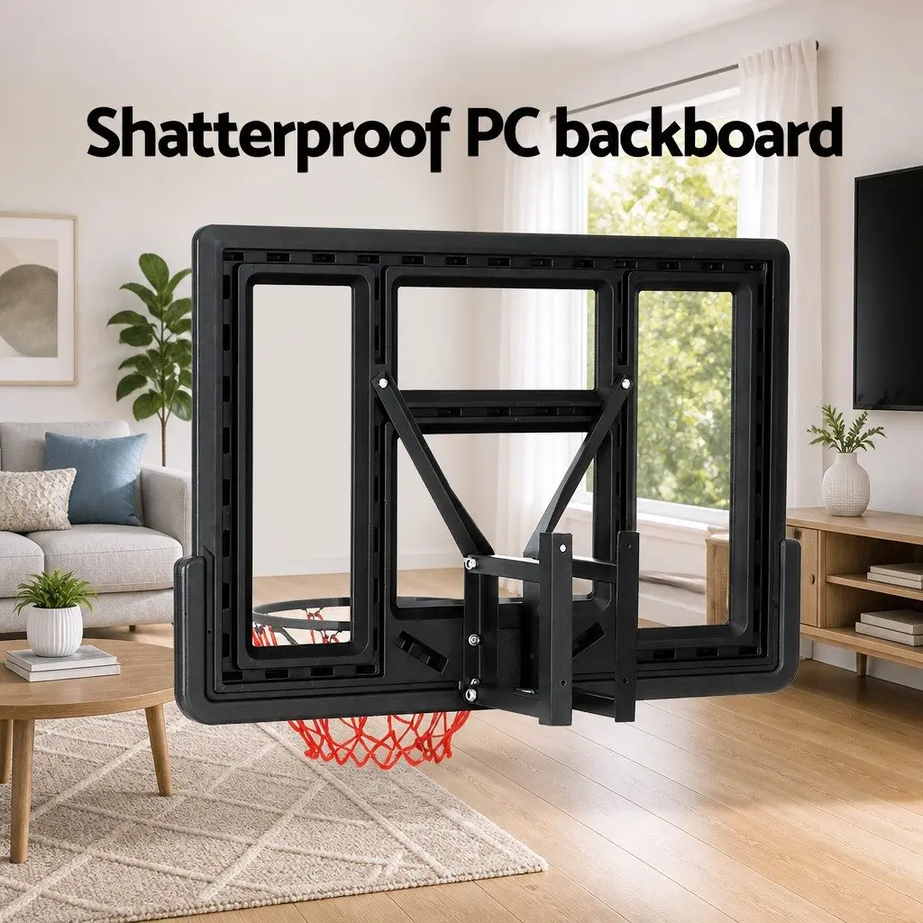 Basketball Hoop Wall Mounted Indoor Outdoor 45 Inch Backboard Ring Net