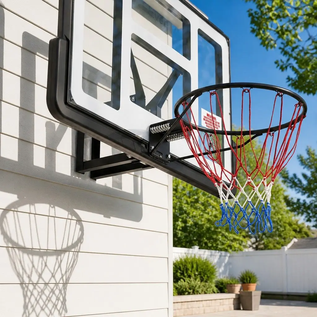 43-Inch Wall Mount Basketball Hoop Backboard Indoor Outdoor Sports Game